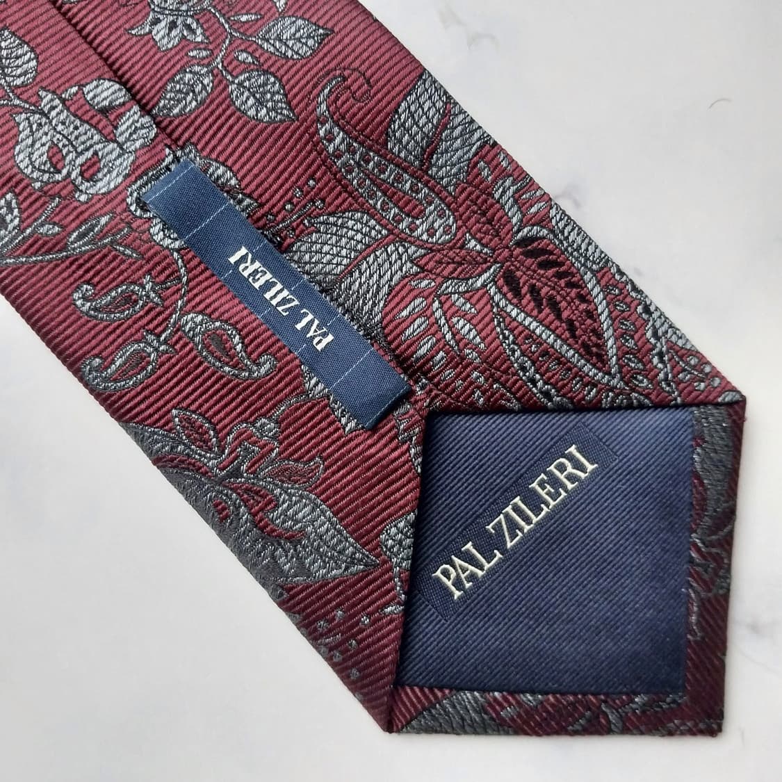 빨질레리 실크 와인 자카드 페이즐리 넥타이 8.5cm A+등급 K1458 상품이미지10