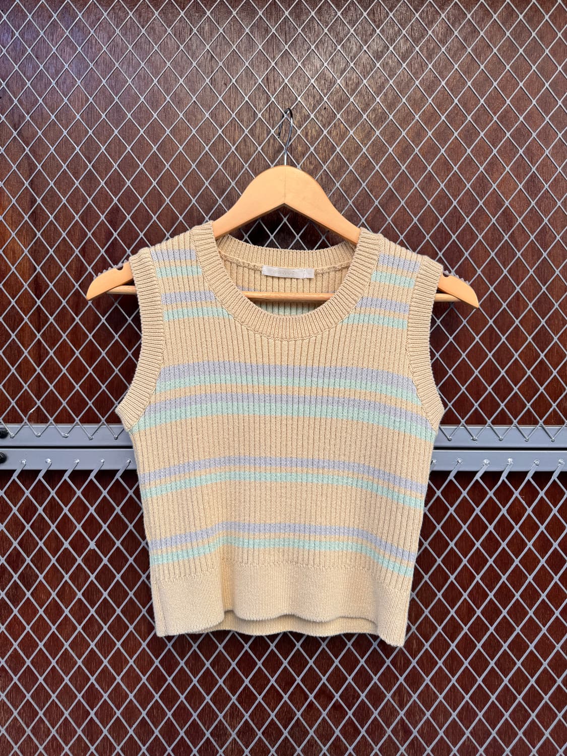 그로브스토어 배색 골지 니트 베스트 조끼 F 상품이미지3