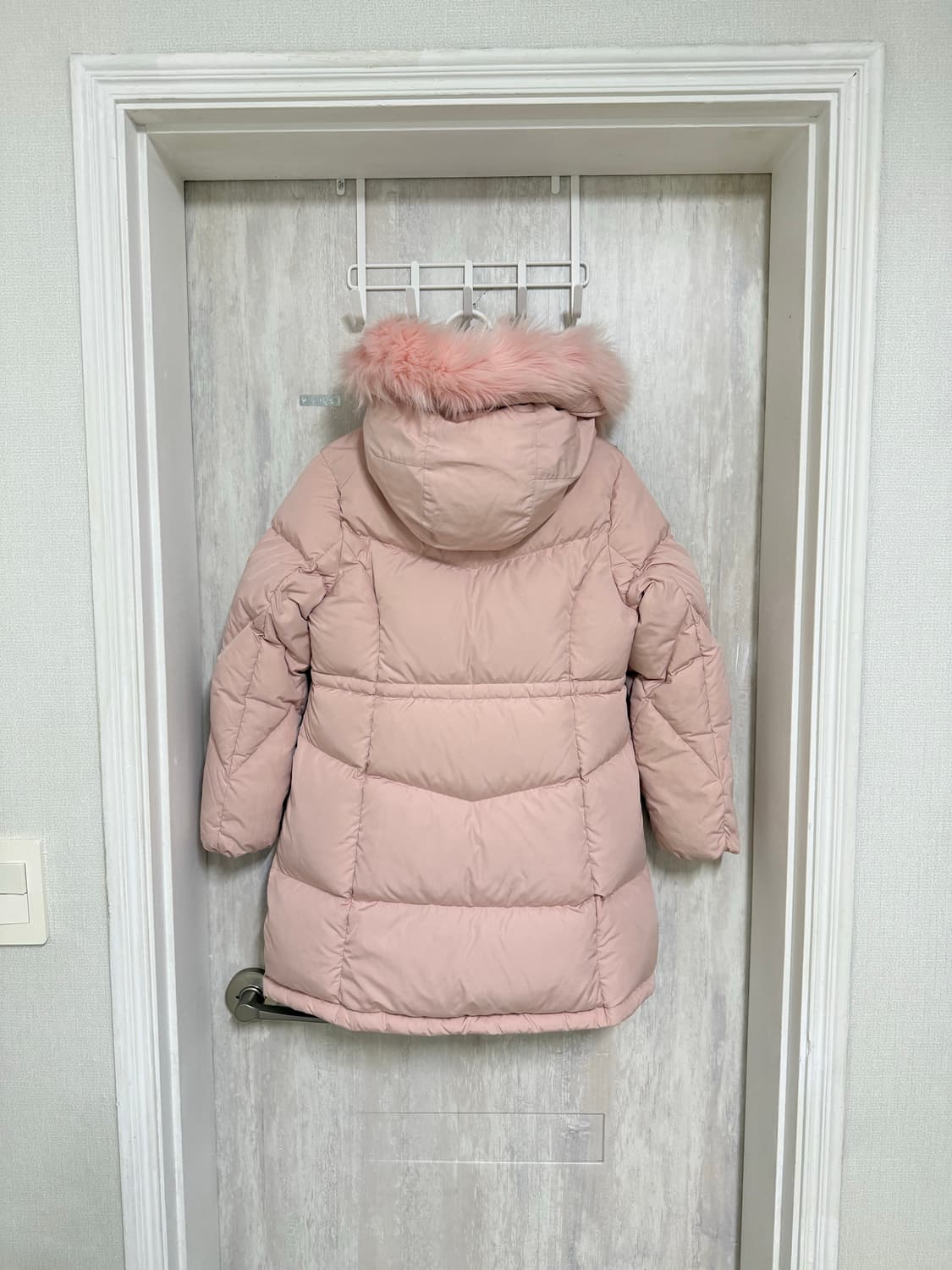 키즈 145 / 헤지스 덕다운 핑크 퍼 롱패딩  상품이미지8