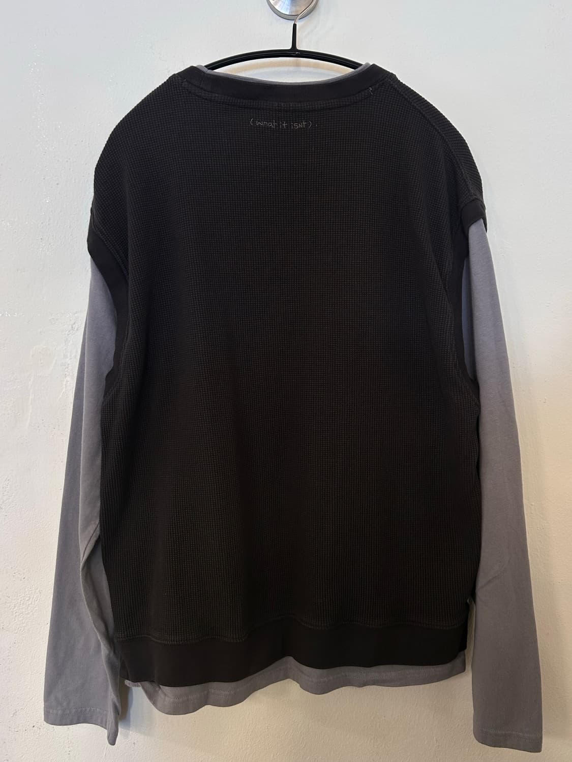 와릿이즌 레이어드 롱슬리브 배색 니트 90 상품이미지6