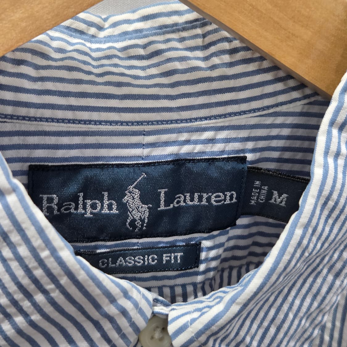 폴로랄프로렌 버튼다운 시어서커 스트라이프 반팔 셔츠 M 상품이미지3