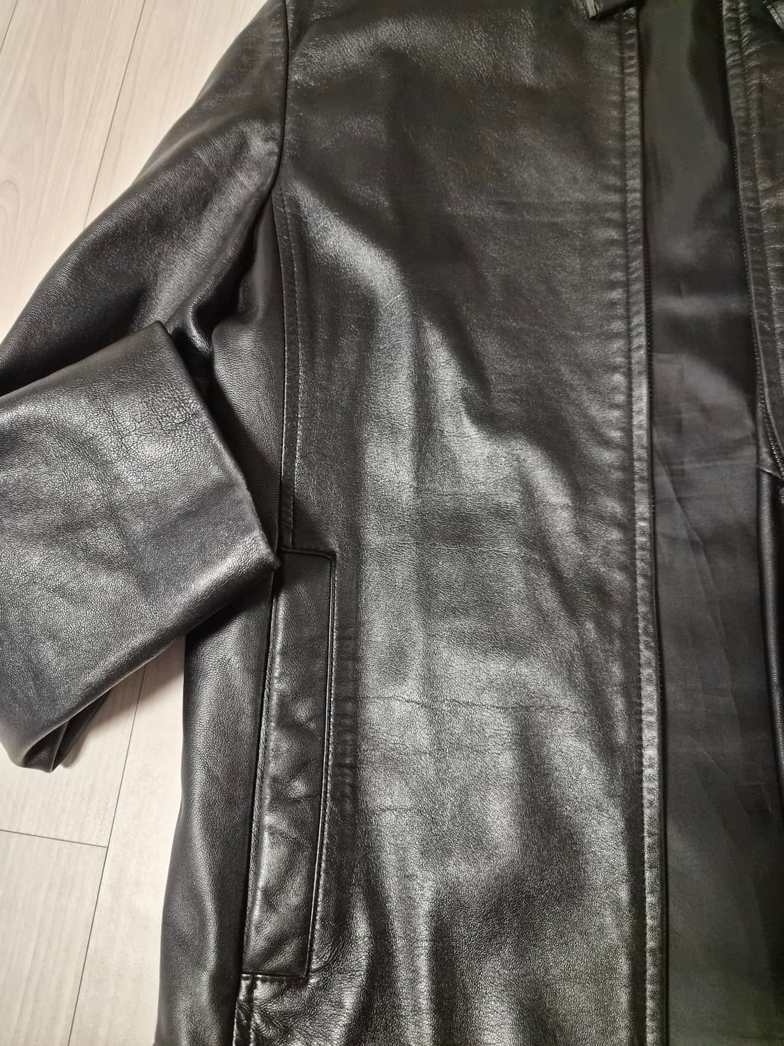 PERCHA 천연 양 가죽 스탠드카라 자켓 (95사이즈) 상품이미지3