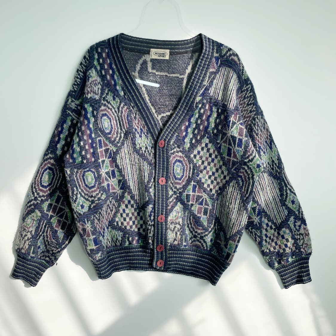 A2 미쏘니 스포츠 패턴 니트가디건 L사이즈 상품이미지1