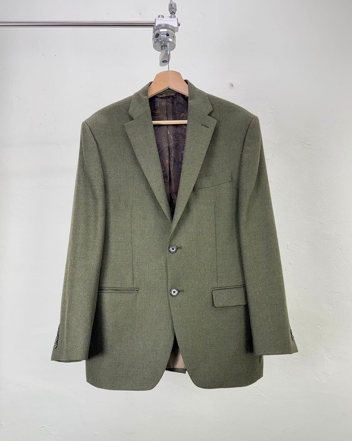 로렌 랄프로렌 솔리드 그린 노치드 라펠 2b 블레이저 상품이미지1