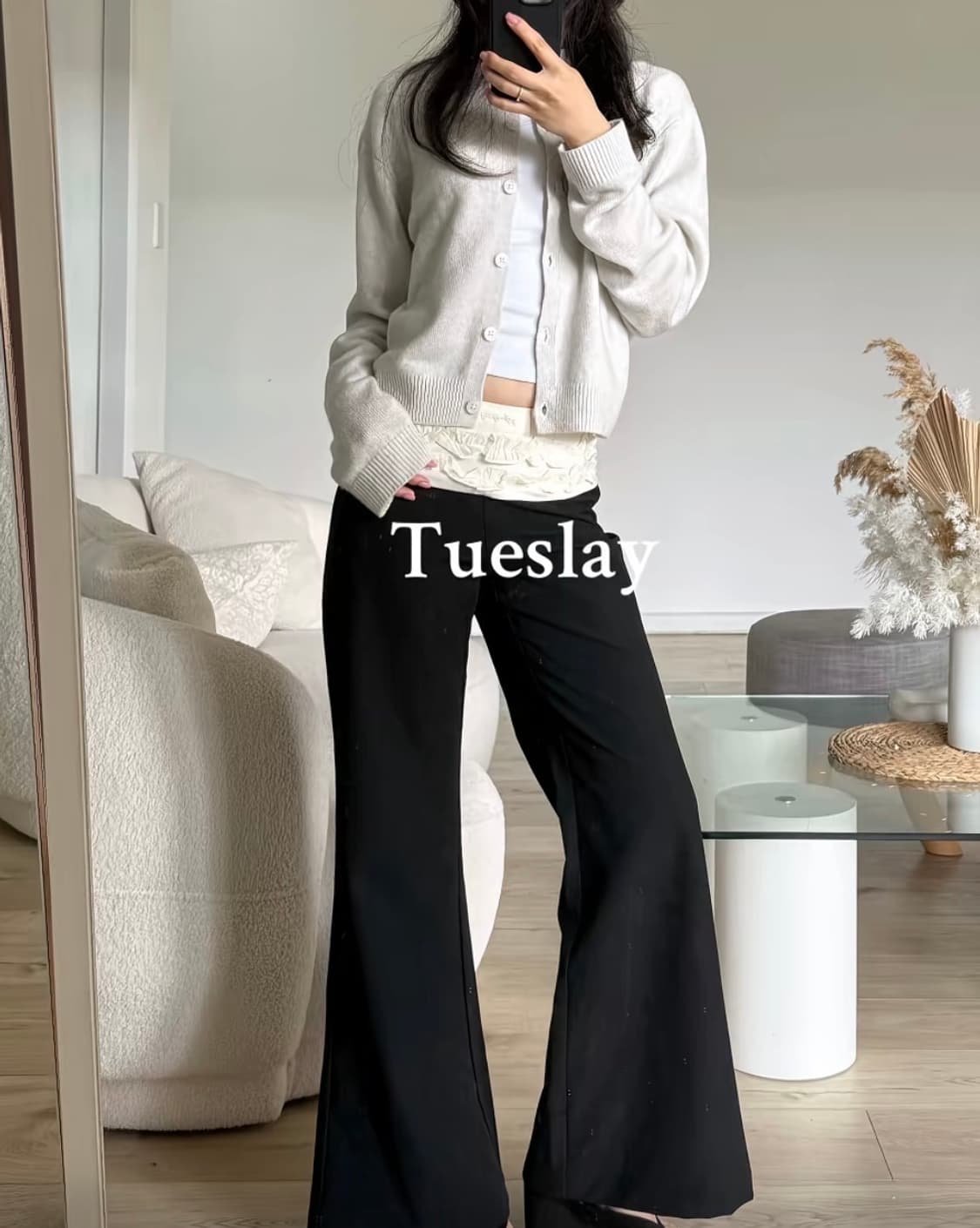 Ariseism Ollie pants 로우라이즈 프릴 부츠컷 슬랙스 상품이미지6