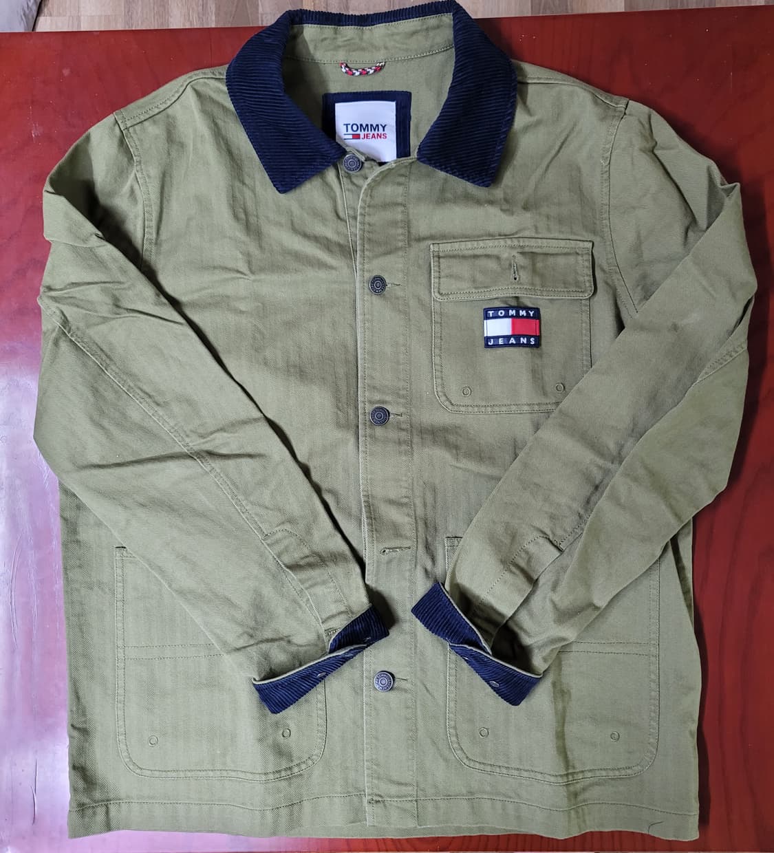 타미진스 배색 코듀로이 카라 워크 자켓 상품이미지1