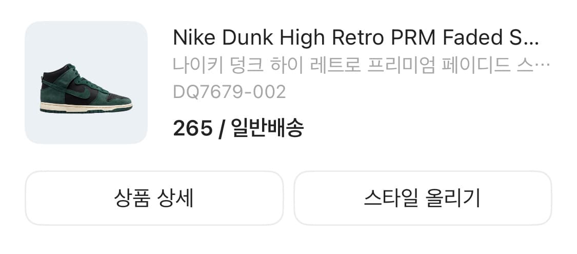 나이키 덩크 하이 레트로 프리미엄 페이디드 스프러스 상품이미지5