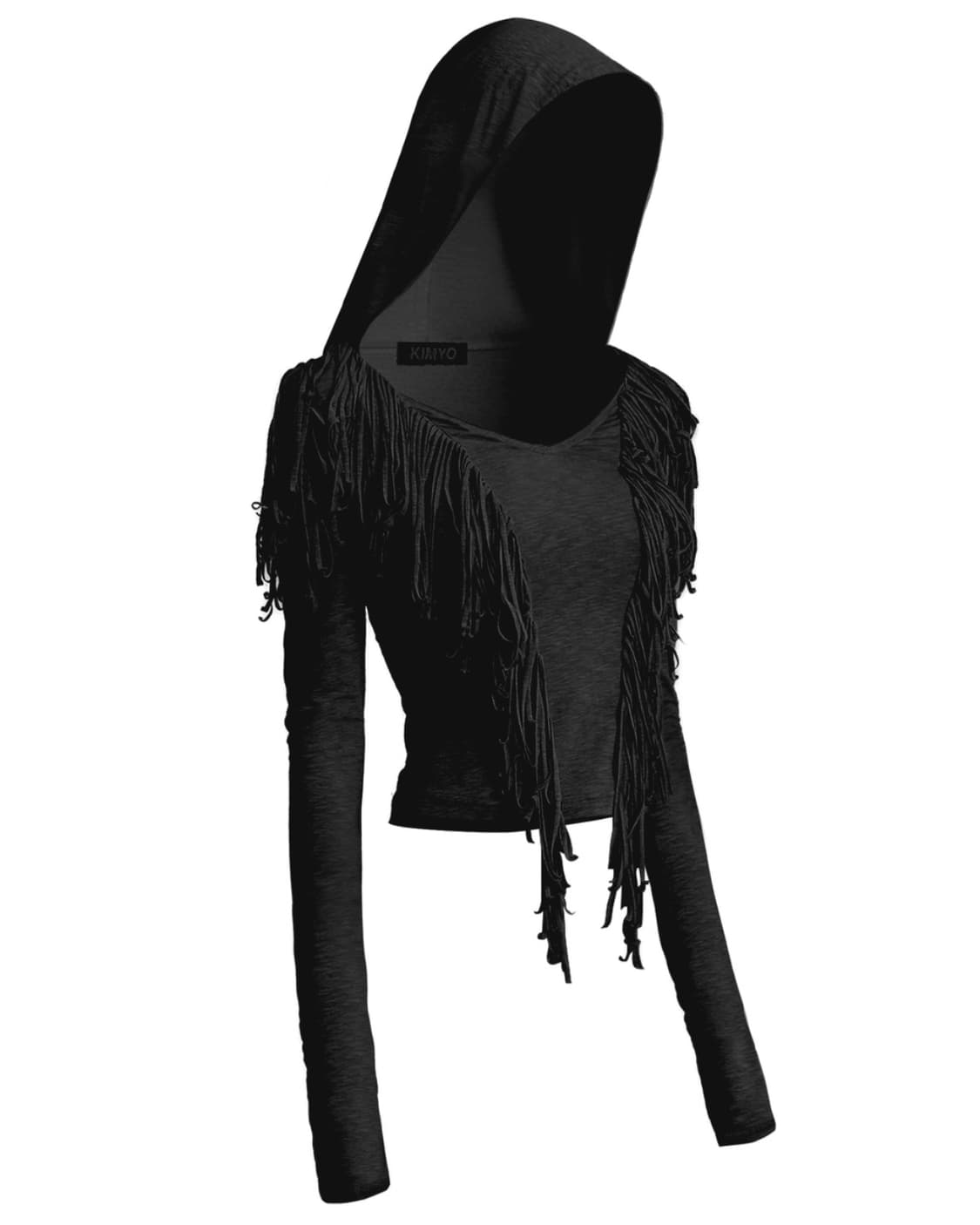 KIMYO TANGLED SOFT HOOD TOP IN BLACK 상품이미지2