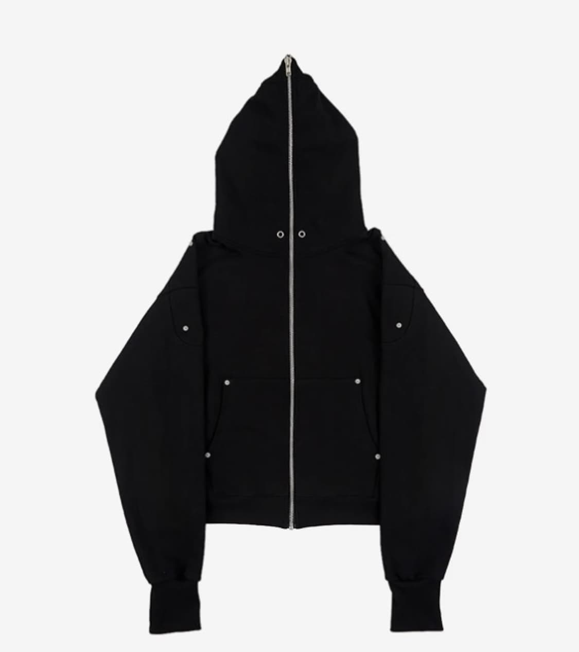 [1] 선데이오프클럽 페이스 집업 테리 모토 후디 블랙 상품이미지1