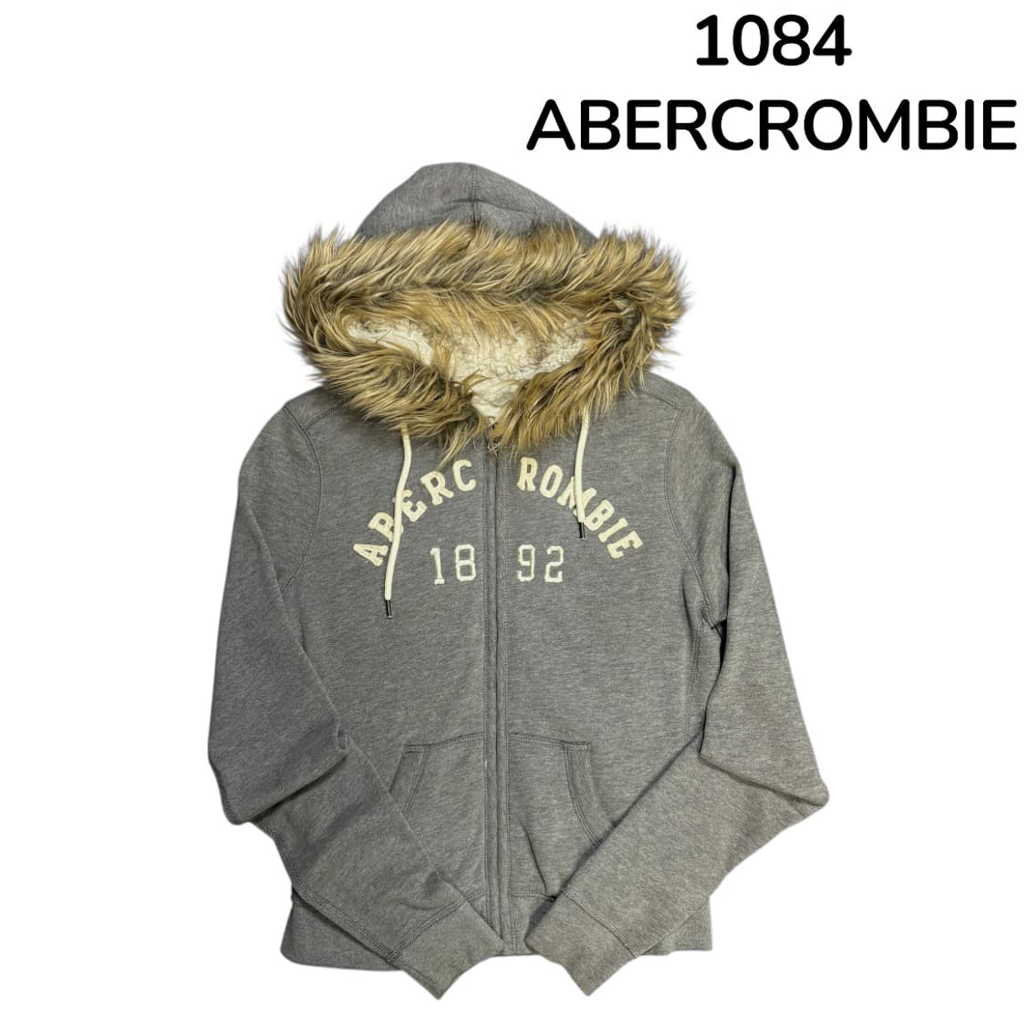 아베크롬비 대대장 울프죠 아치 로고 퍼 후드 집업 M 상품이미지3