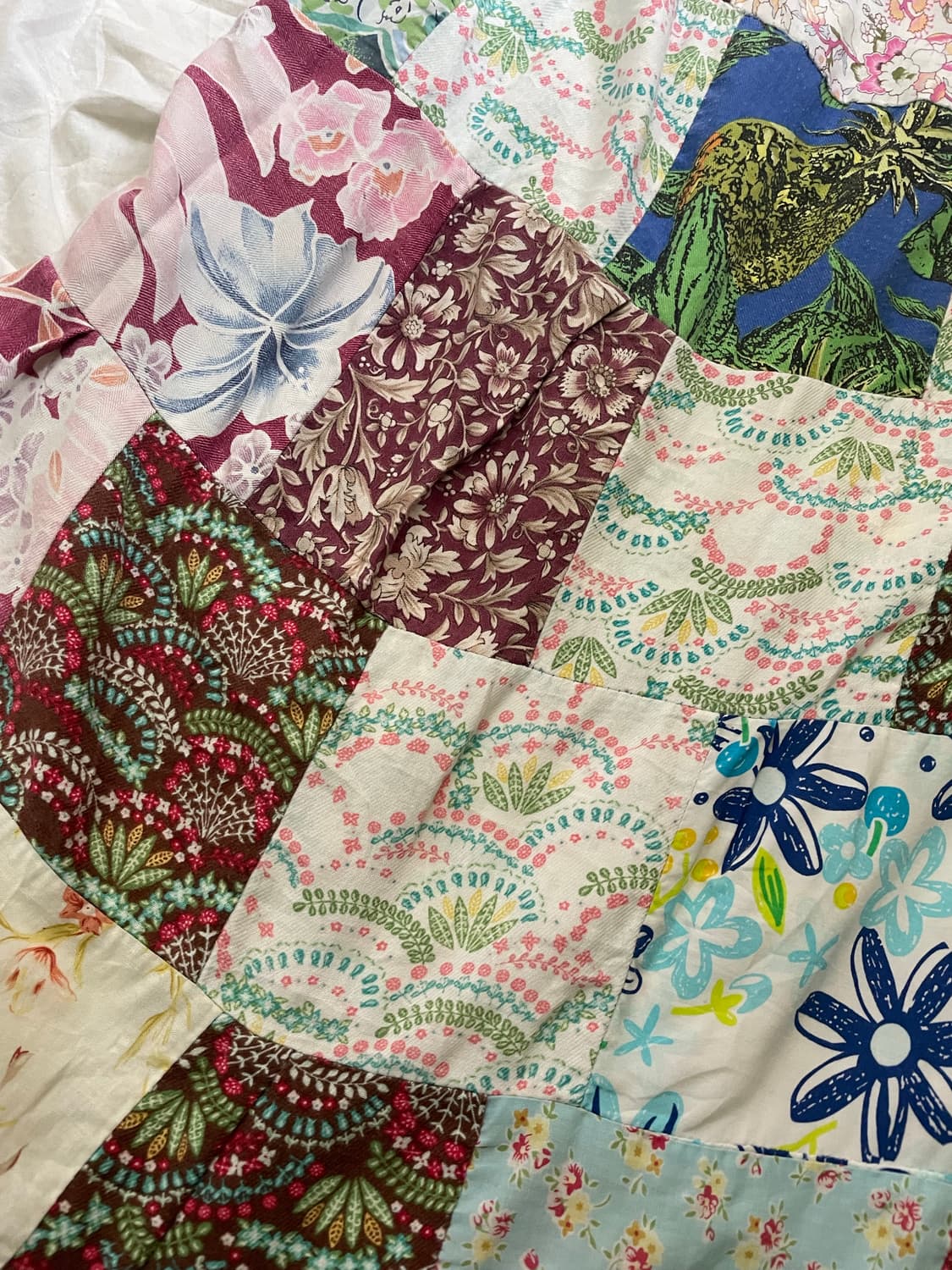 빈티지 패치워크 플레어 스커트 (핸드메이드 감성) 상품이미지3