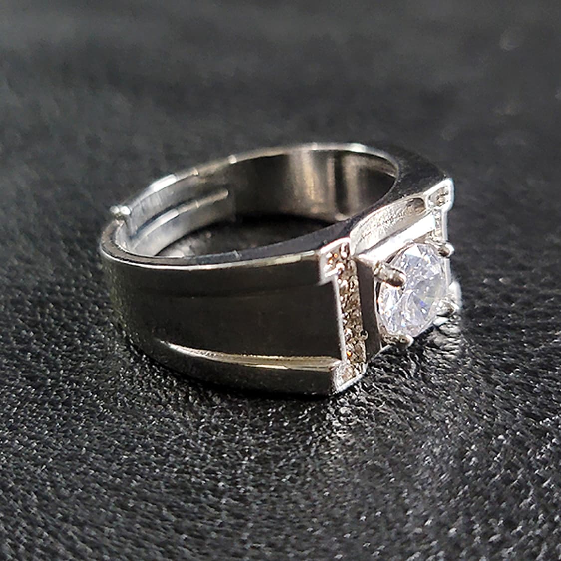 Graxium 실버 빅사이즈 모이사나이트 남자 빈티지 선물 소품 반지 상품이미지2