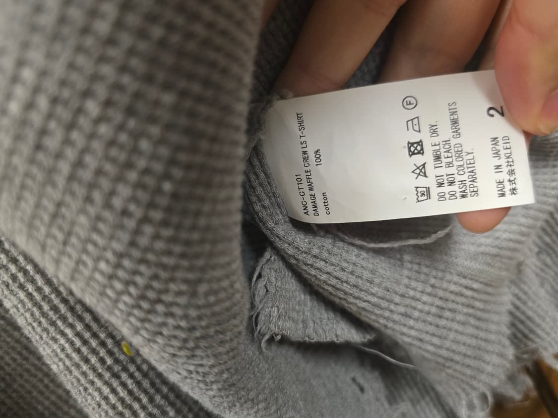 안셀름 데미지 와플 크루 롱슬리브 티셔츠 상품이미지6