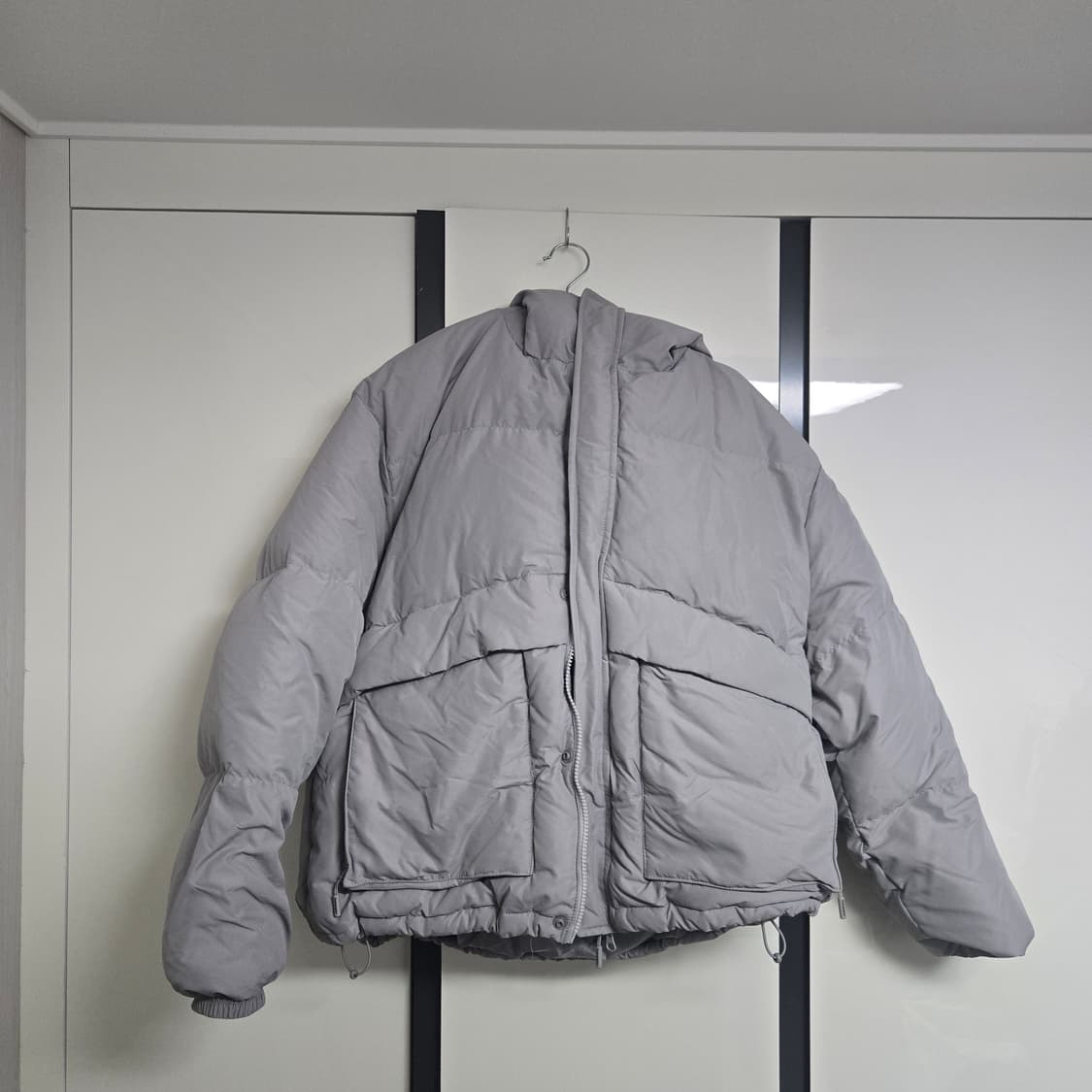 RDS 유틸리티 덕다운 후드 숏패딩_쿨 그레이 상품이미지2