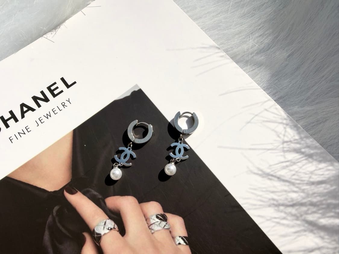 샤넬 링 실버 드롭 진주 이어링 상품이미지7