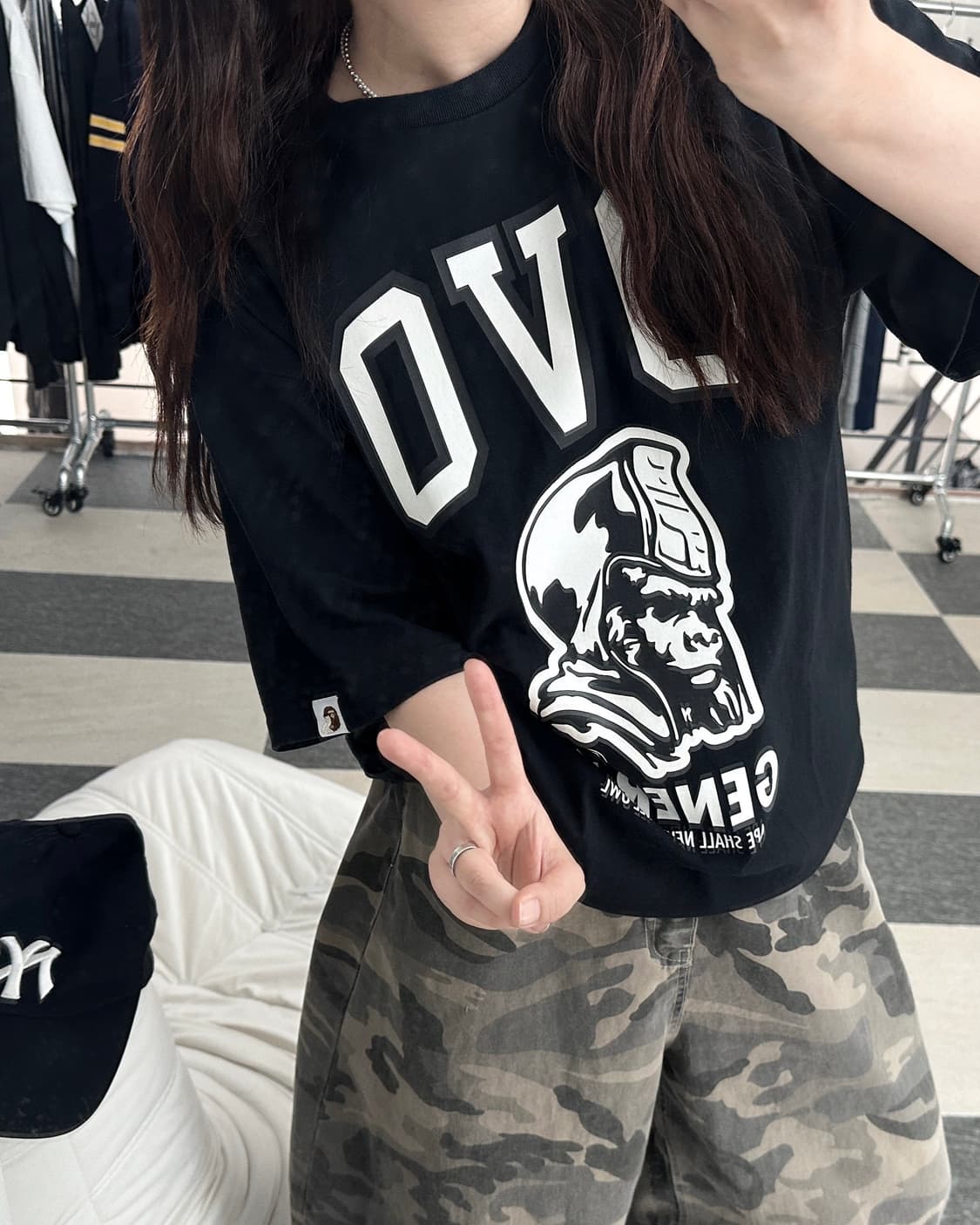 베이프XOVO 제너럴 빅로고 반팔 티셔츠  상품이미지10