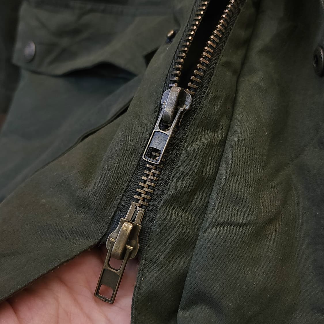 90s 잉글랜드 컨트리 올리브 그린 왁스자켓 헌팅자켓 파카 s 상품이미지9