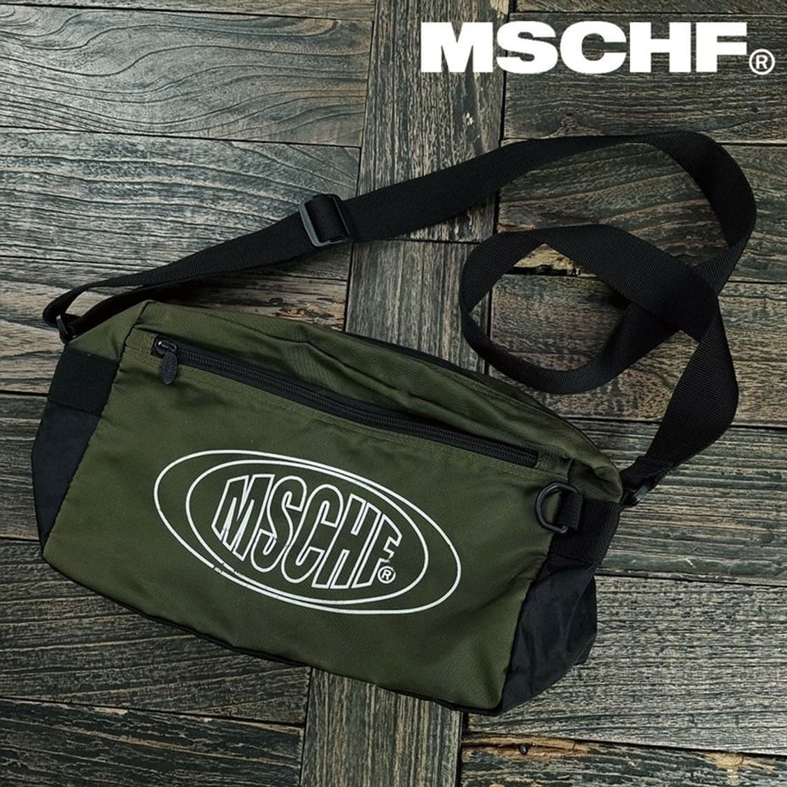 [미스치프] 빅로고 나일론 크로스백 카키 M19484 상품이미지1