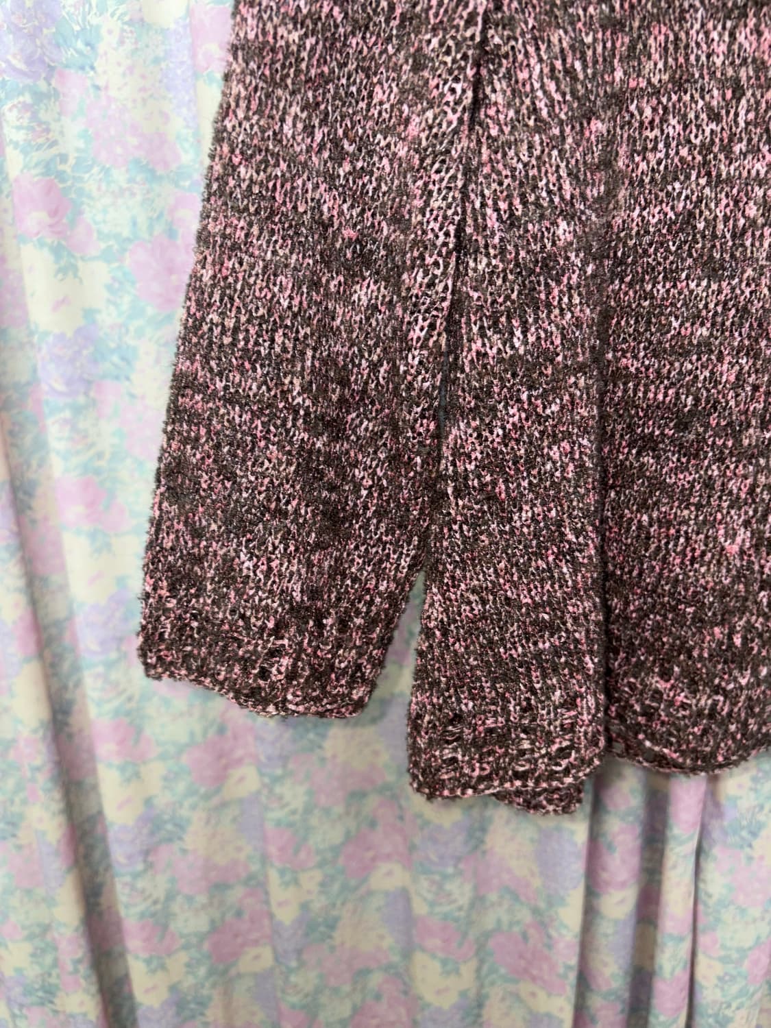 핑크 브라운 7부 니트 가디건 상품이미지6