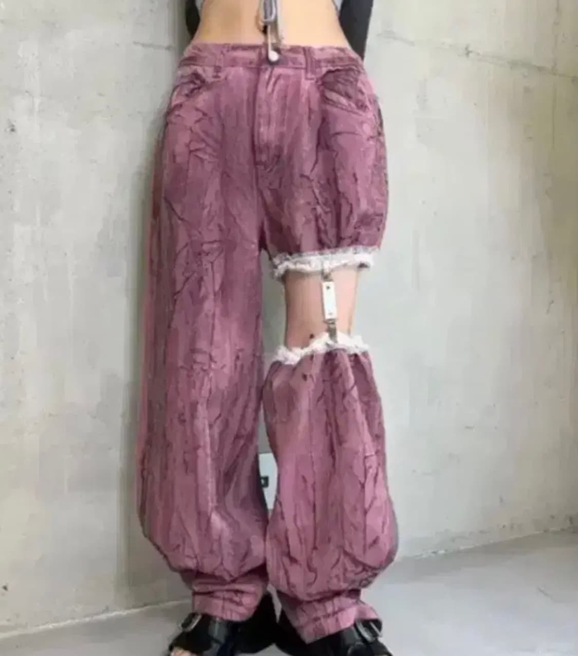 더미스테리어스호텔 크랙 가터 벨트 팬츠 상품이미지5