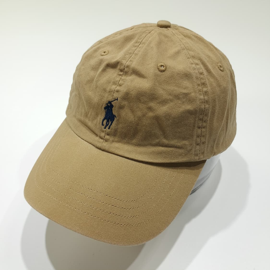 CL459 폴로 코튼 포니자수 베이지 볼캡 모자 상품이미지2