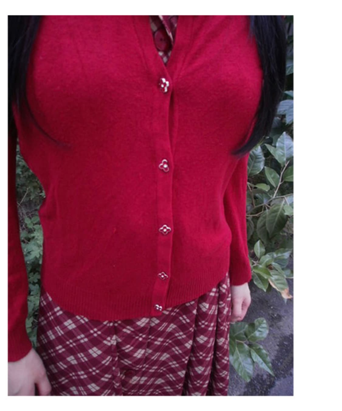 Flower Button Cardigan(Red) 상품이미지10