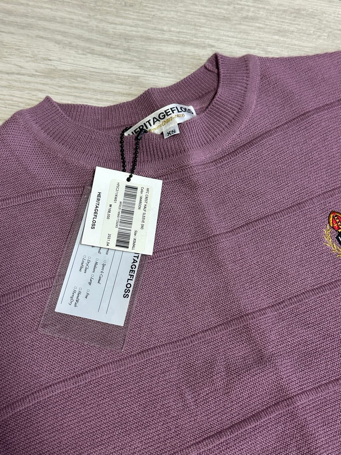 헤리티지플로스 니트 여성 XS HFC CREST HALF SLEEVE 상품이미지2