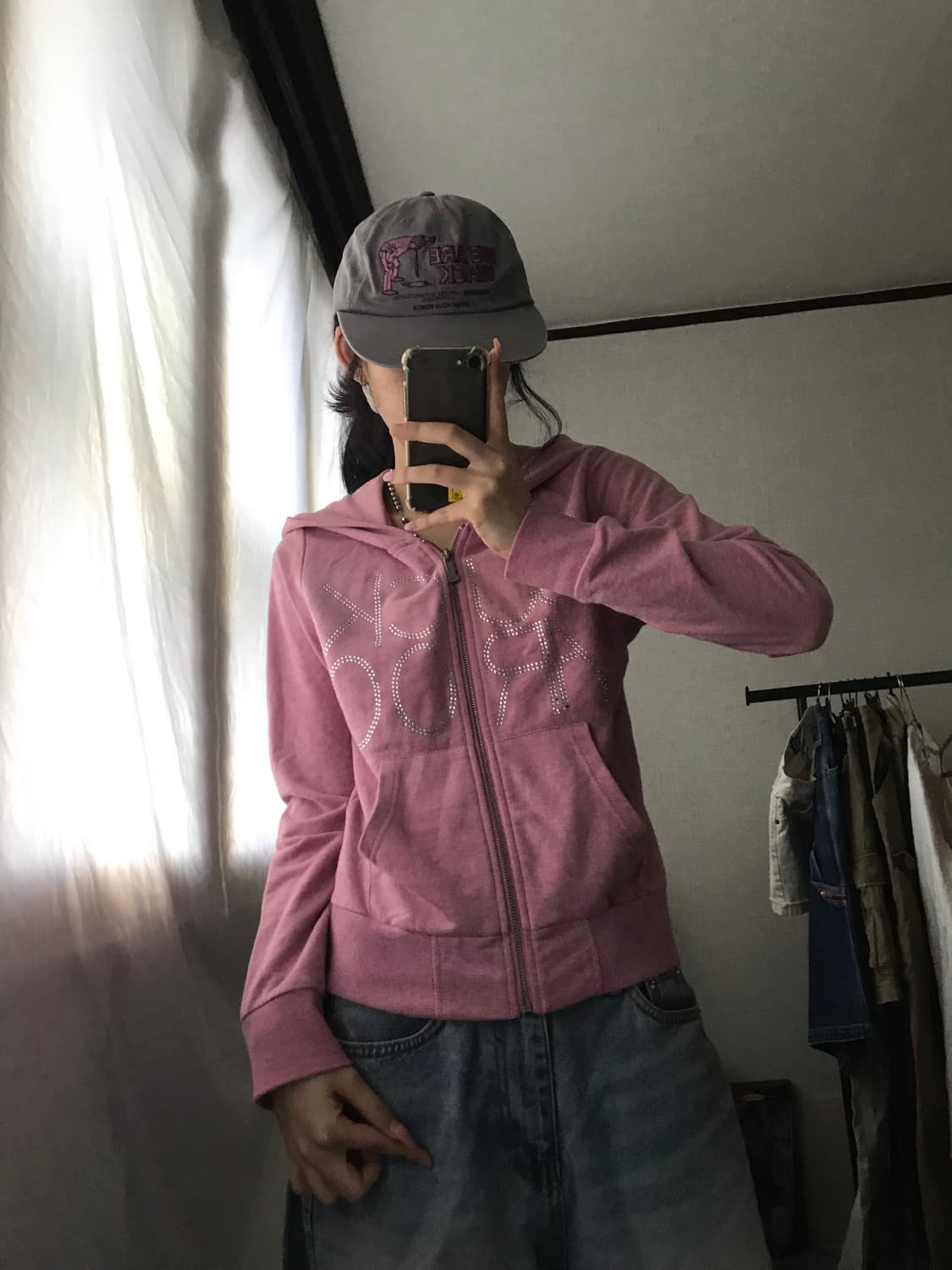 버카루 핑크 큐빅 후드집업 상품이미지5