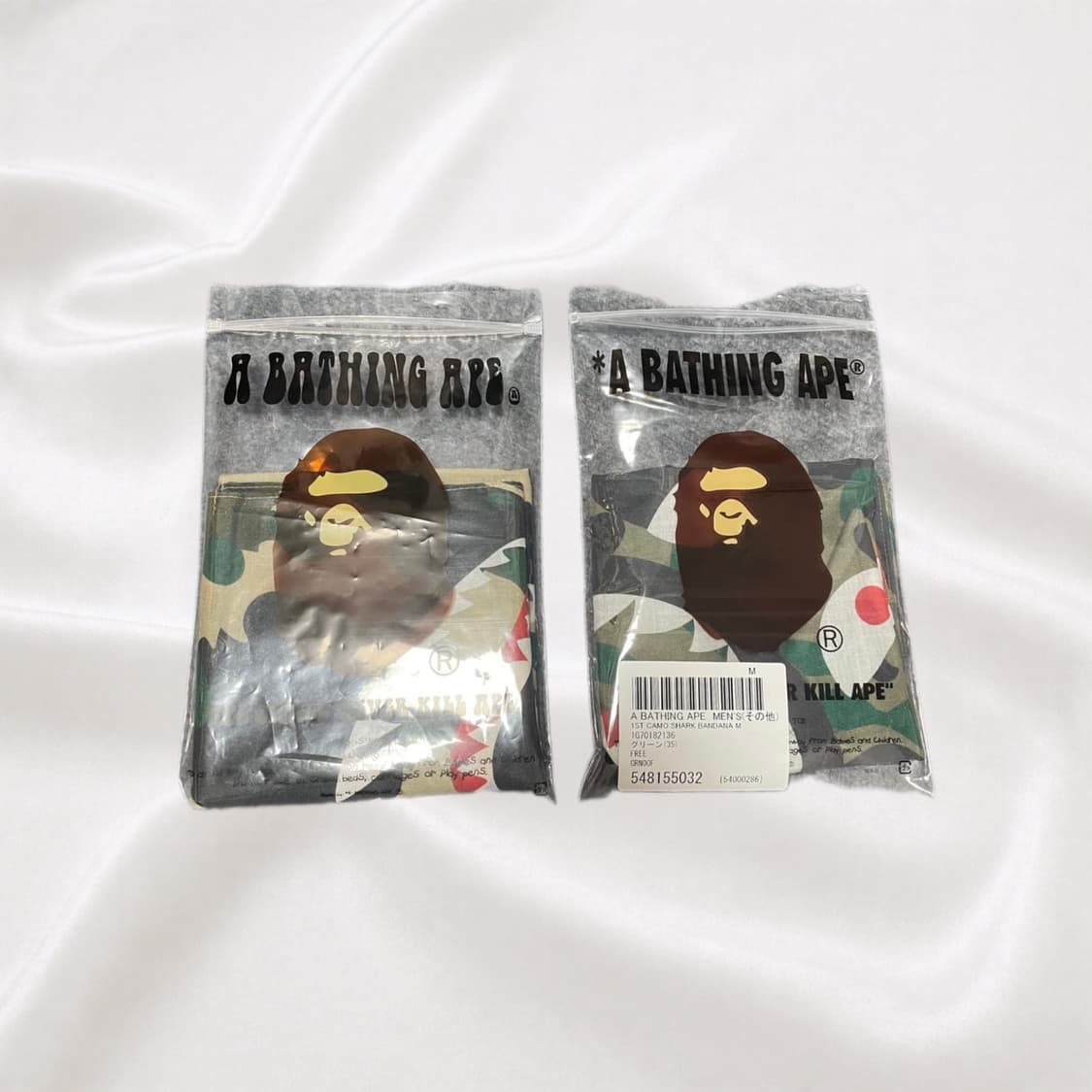 bape ABC카모 샤크 반다나 #베이프 #샤크 #황계 #녹계 #카모 상품이미지1
