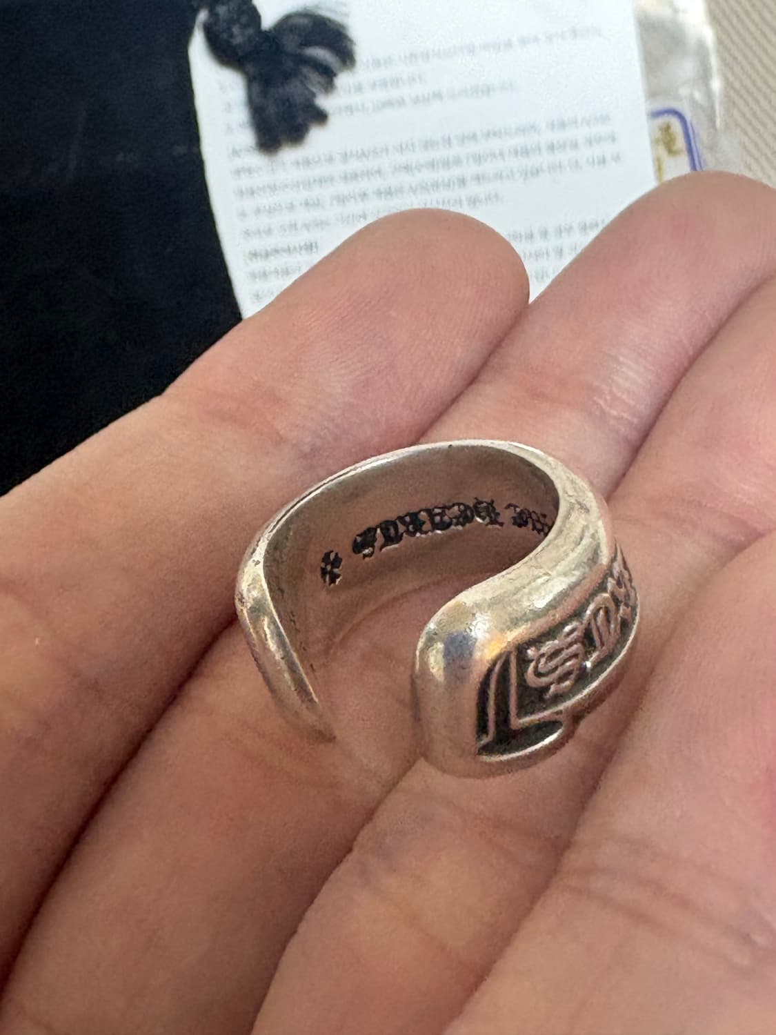 US3.5 크롬하츠 스크롤라벨 말발굽 링 상품이미지3