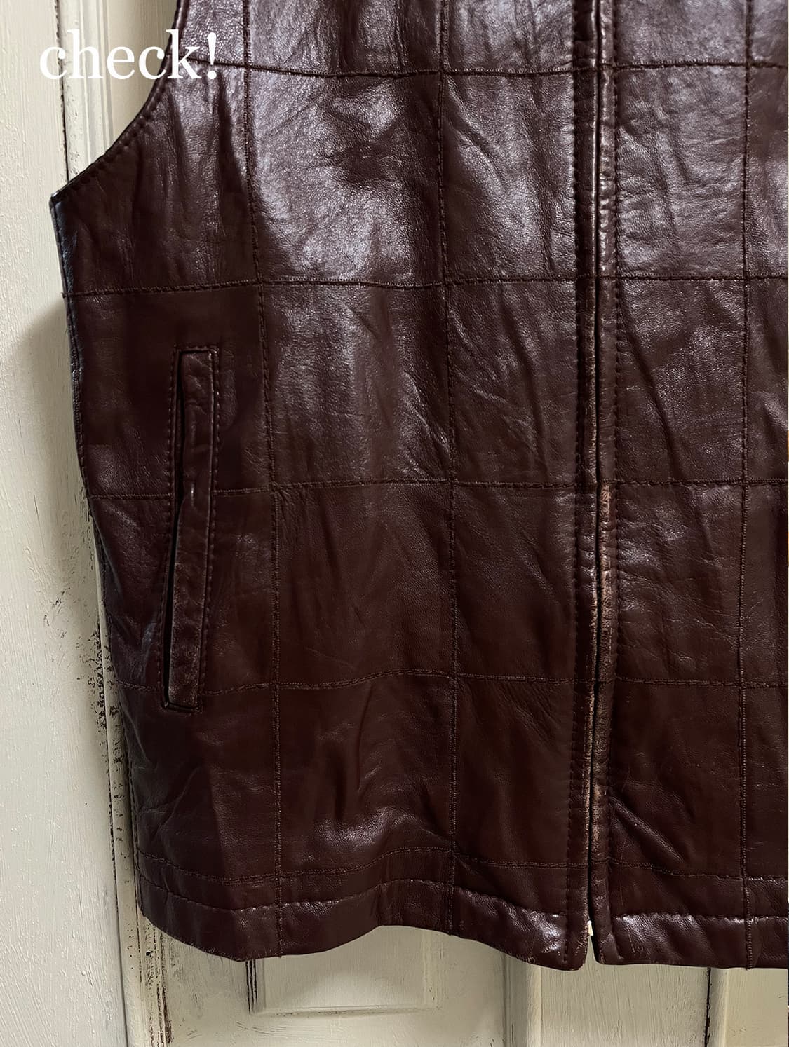 vintage sheepskin leather vest 상품이미지4