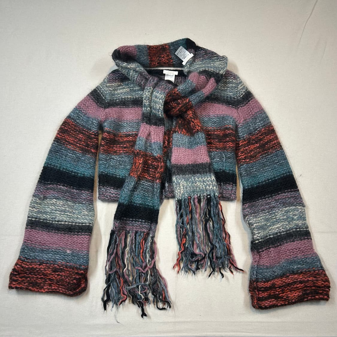 M) 끌로에 Chloe 모헤어 벨 슬리브 오픈 가디건 & 머플러 상품이미지1