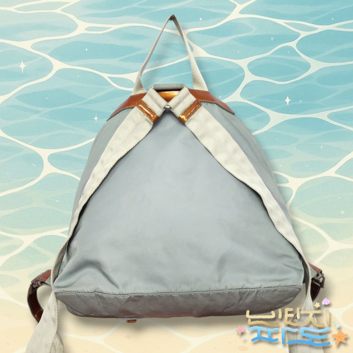 PRADA 프라다 Blue Silver auth 나일론 백팩 상품이미지7