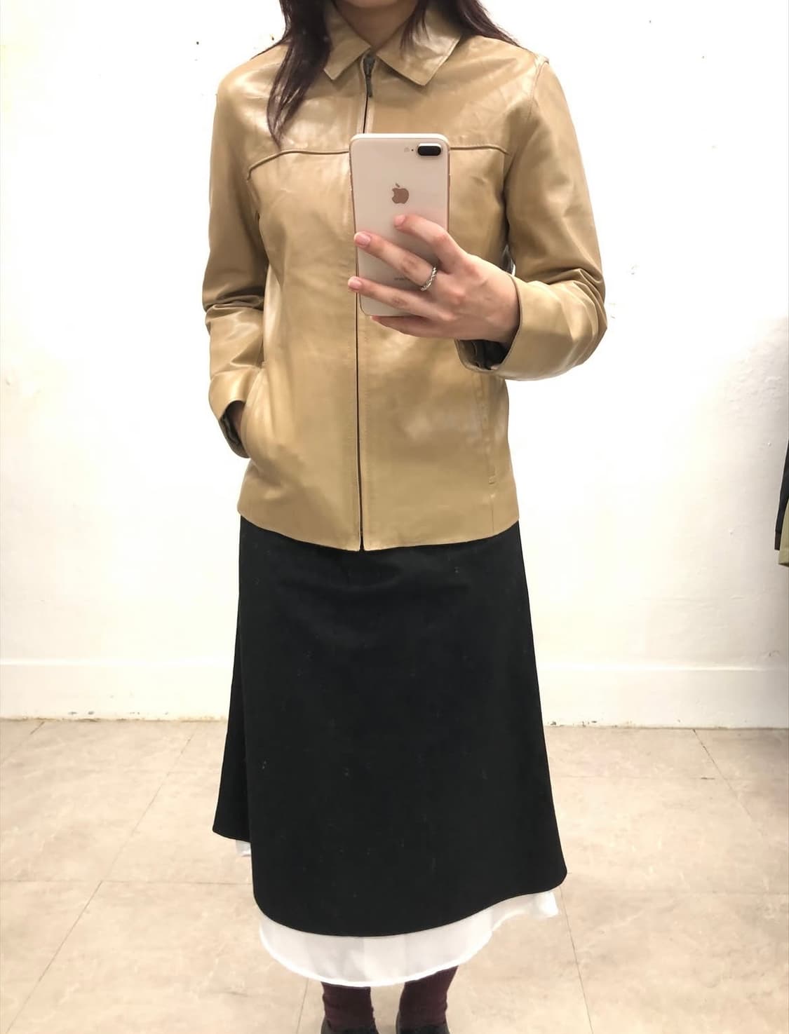 빈티지 미니멀 레더 자켓 상품이미지2
