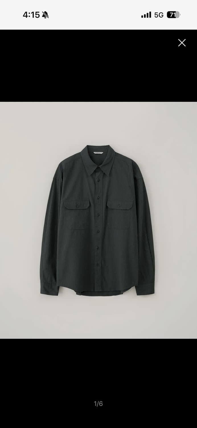 블랭크룸 텍스쳐 스트라이프 셔츠 올리브 슬레이트 상품이미지1