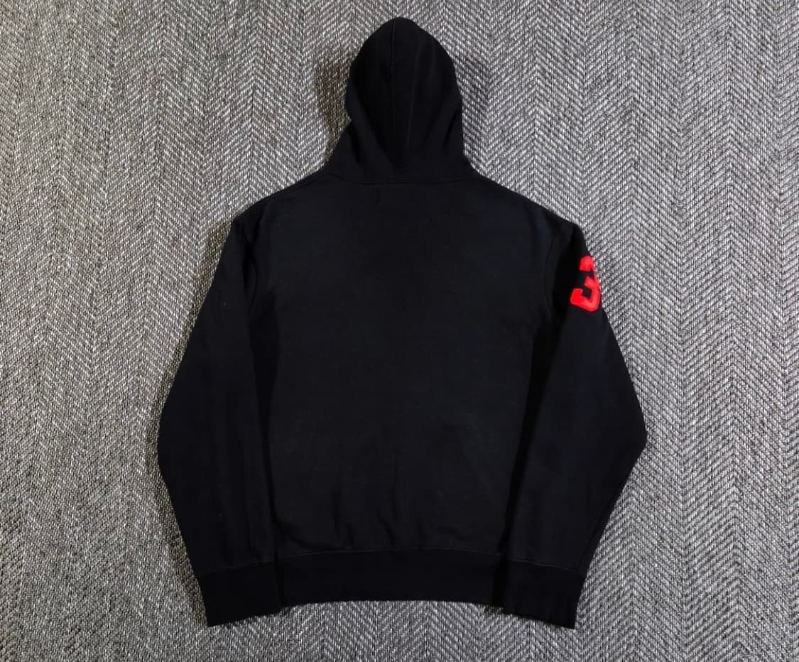 폴로 랄프로렌 빅포니 넘버3 검빨 레드 블랙 후드티 상품이미지2