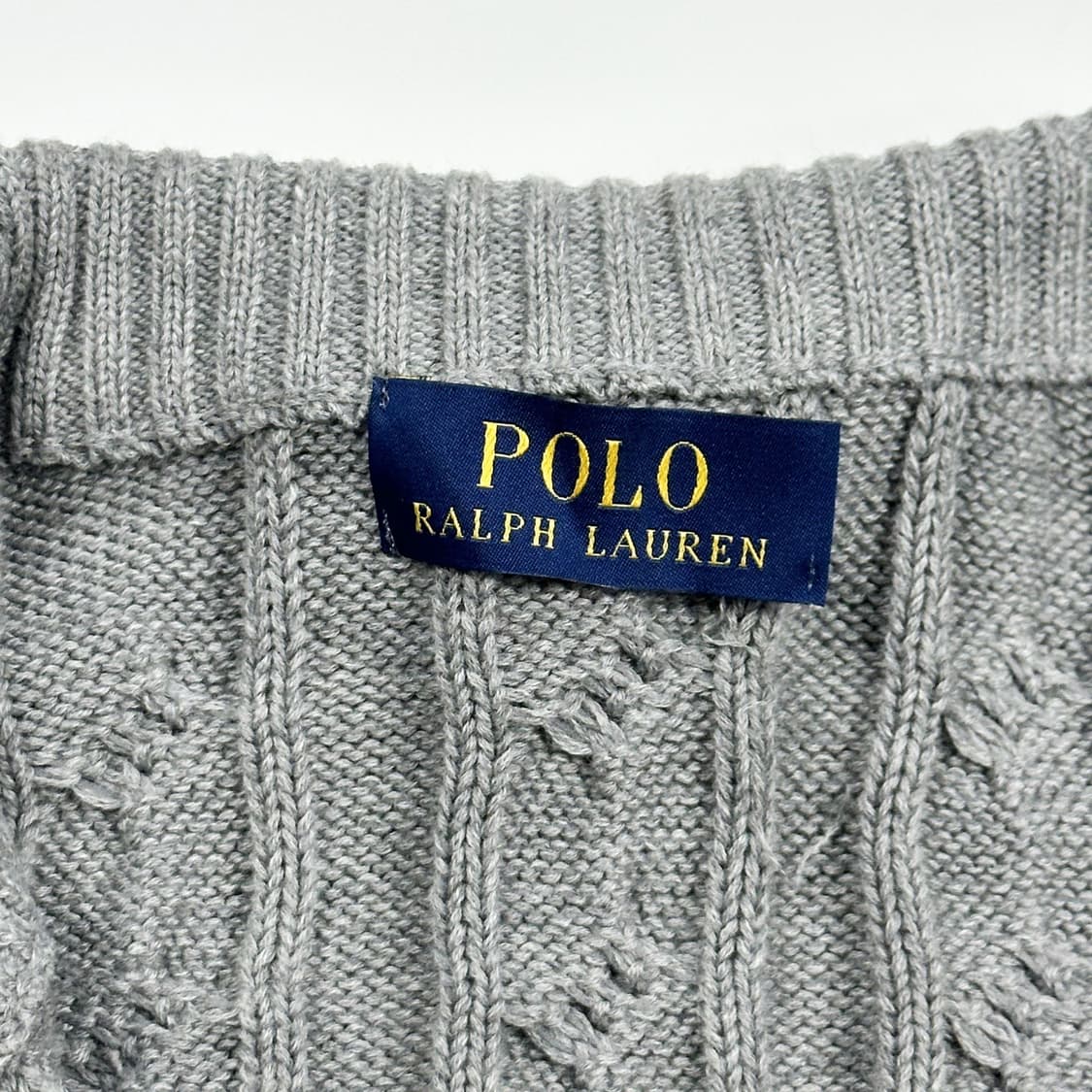 폴로 랄프로렌 클래식 반집업 케이블 니트 그레이 L 상품이미지5