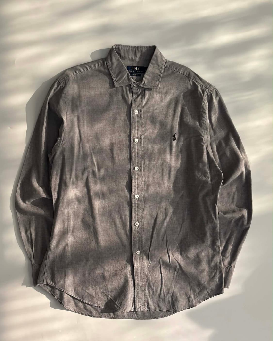 [L] 폴로 랄프로렌 그레이 슬림핏 셔츠 상품이미지1
