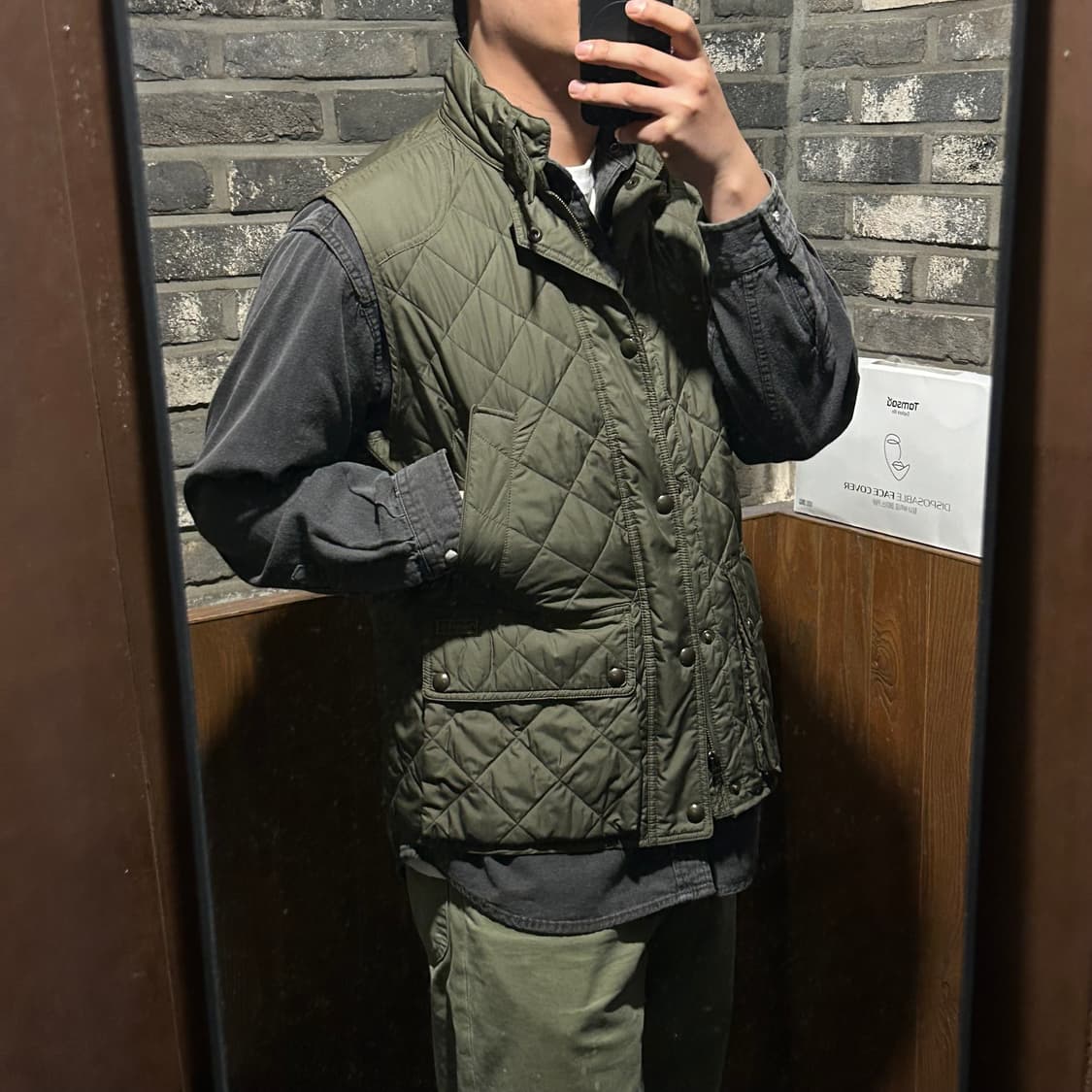 L) 폴로 랄프로렌 올리브 클래식 퀼팅 조끼 베스트 상품이미지10