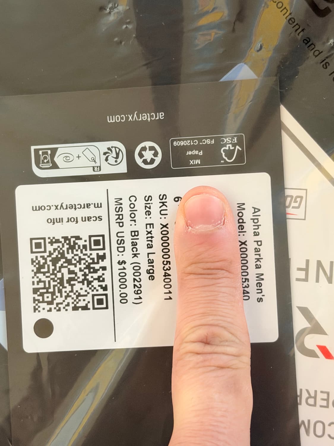 아크테릭스 알파파카 블랙 새상품 XL 상품이미지4