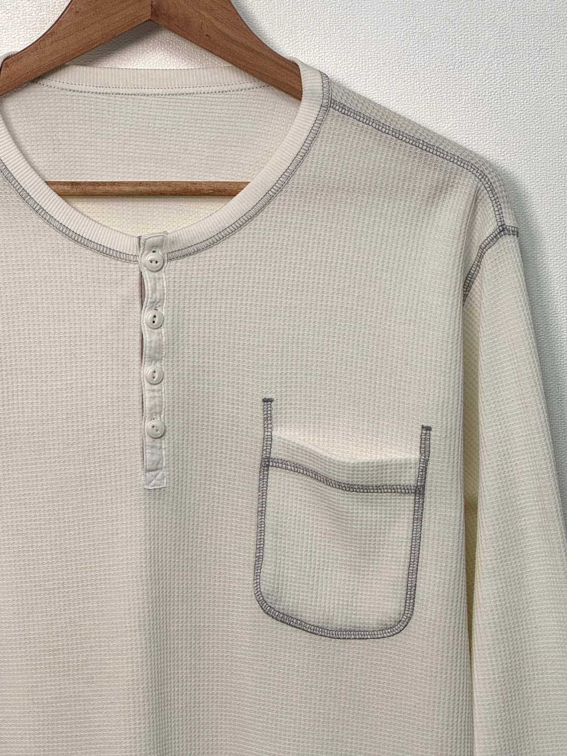 Henley neck Waffle knit/ T116 상품이미지2
