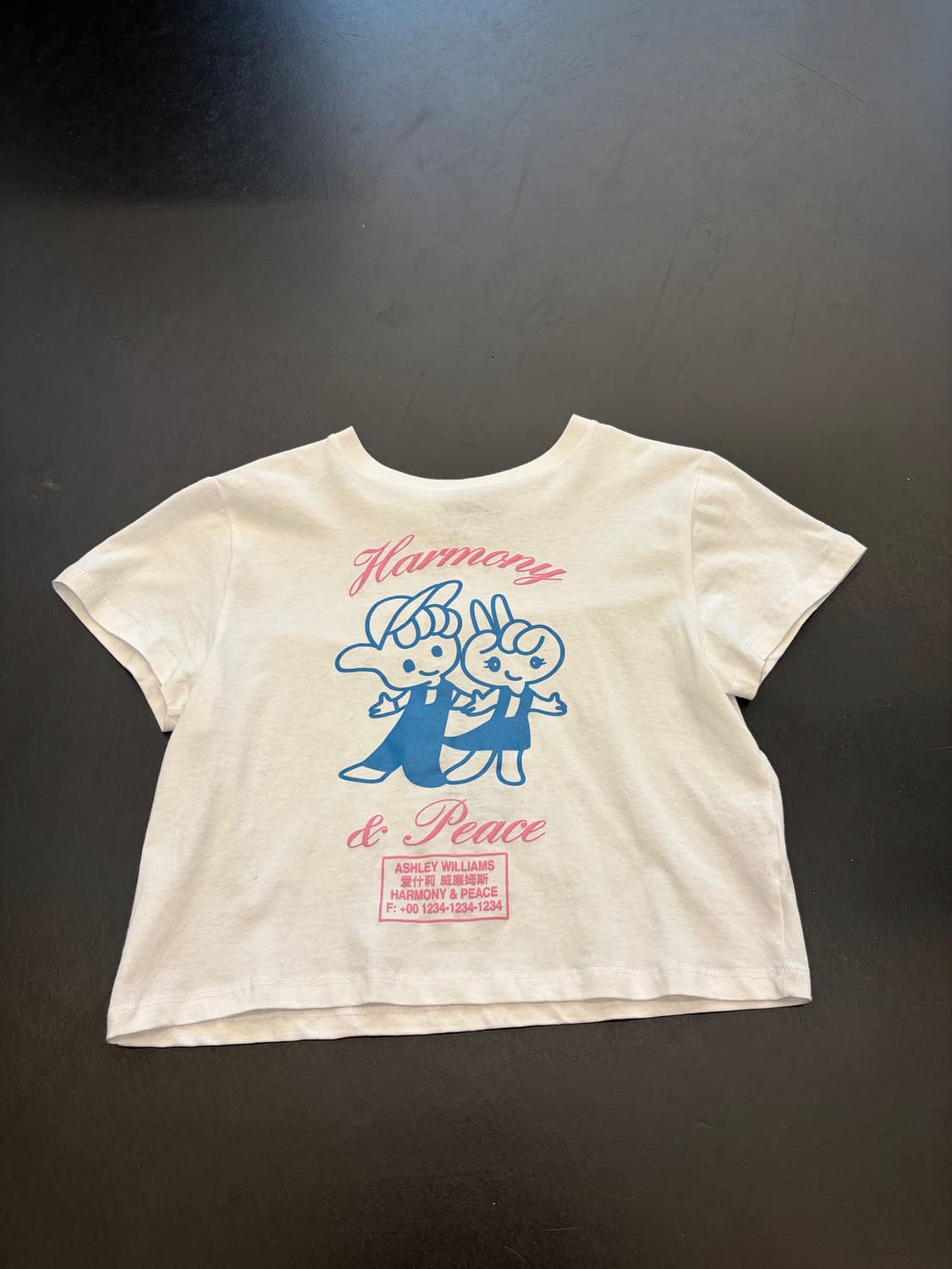 CROPPED T-SHIRT / HARMONY & PEACE - WHIT 상품이미지3