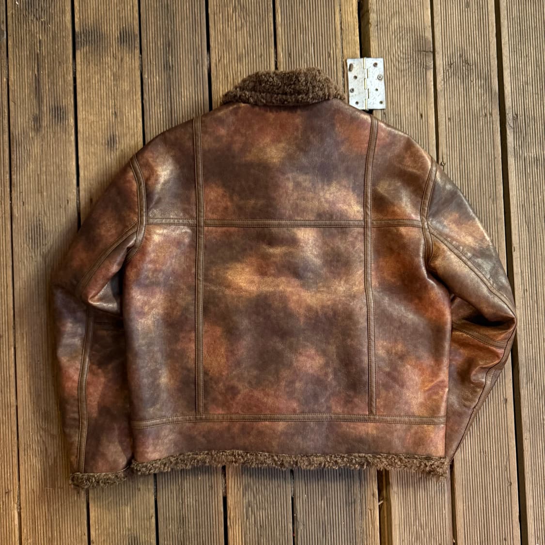 빈티지 브라운 무스탕 가죽 자켓 상품이미지2