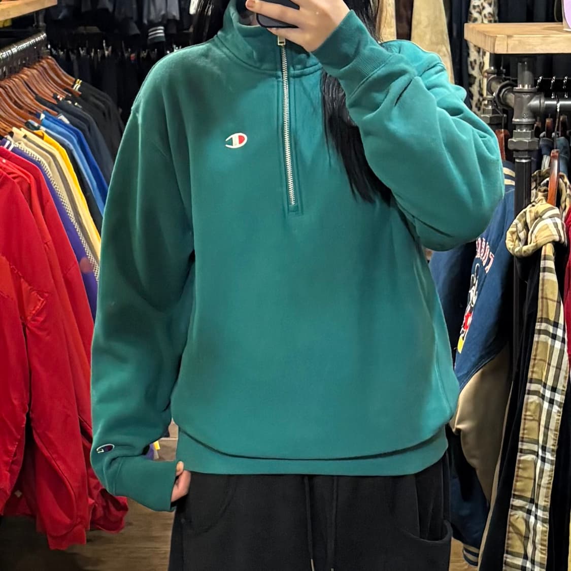 [HI] Champion 챔피온 하프집업 맨투맨 상품이미지1