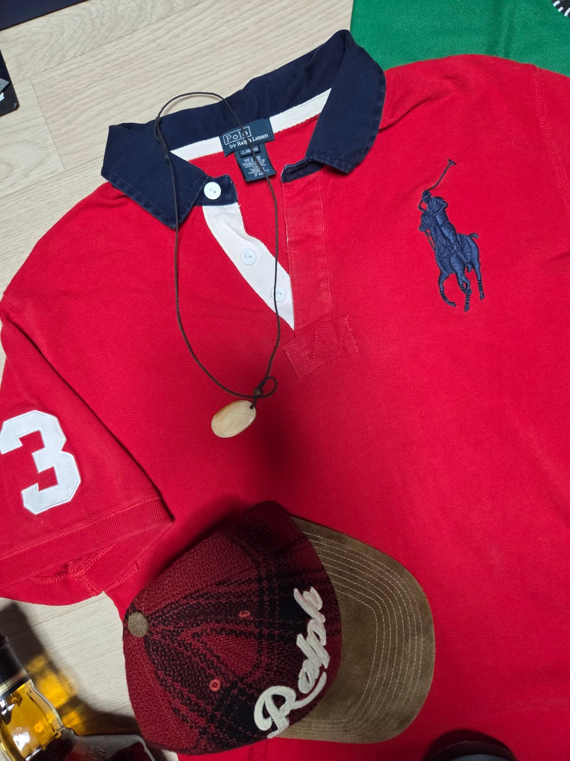 POLO RALPH LAUREN 레드 네이비 반팔 카라티 티셔츠  상품이미지5