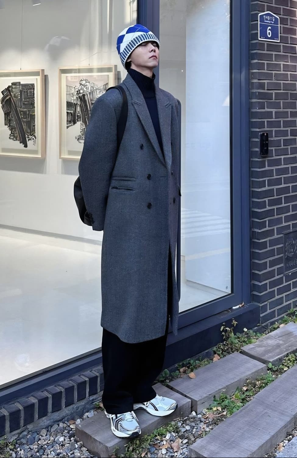 [1회착용] 토니웩 체스터필드 코트 미드 그레이 헤링본 S 사이즈 상품이미지1