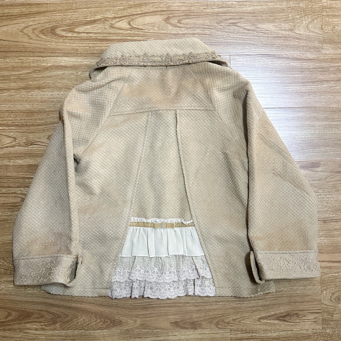 빈티지 엑시즈팜 라떼 리본 레이스 코트 히메갸루 로걀 모리걸 헤이세이 상품이미지2