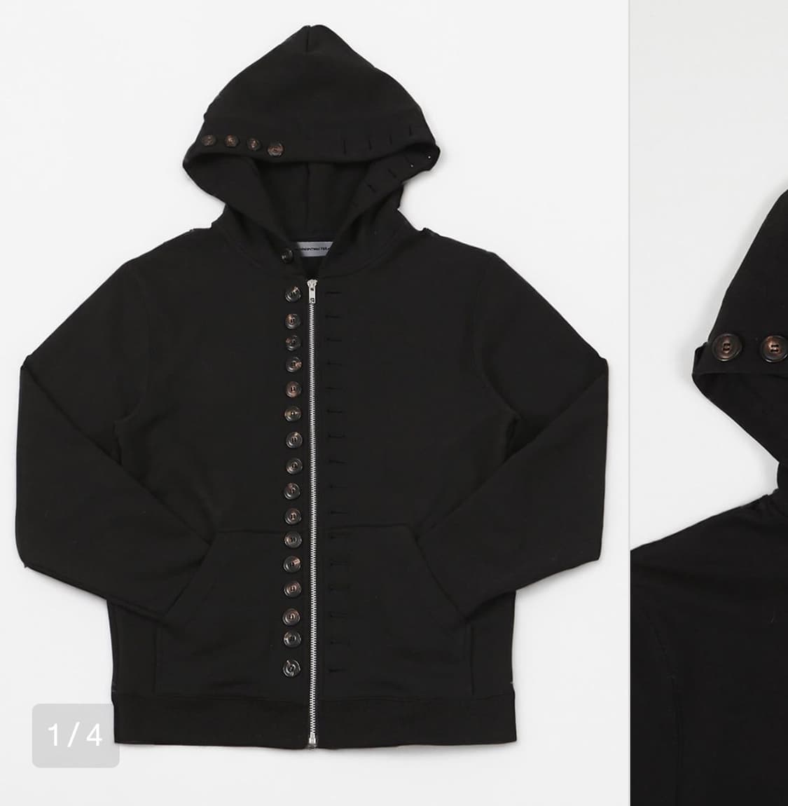 DOESNTMATTEE Full-Button Hoodie - Black 상품이미지1