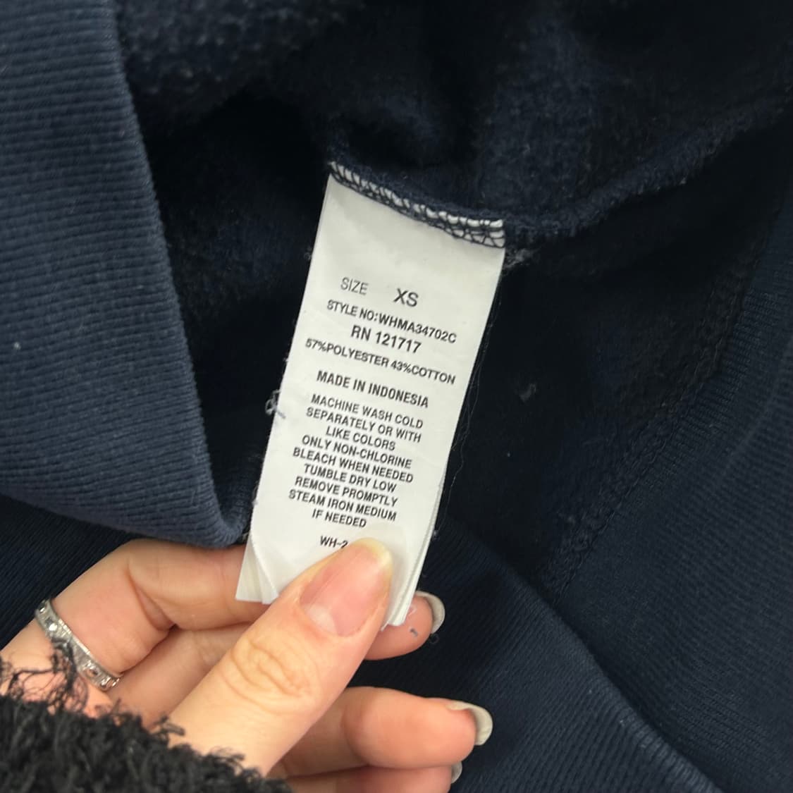 Who A U 옐로우 레터링 네이비 후드집업 상품이미지6