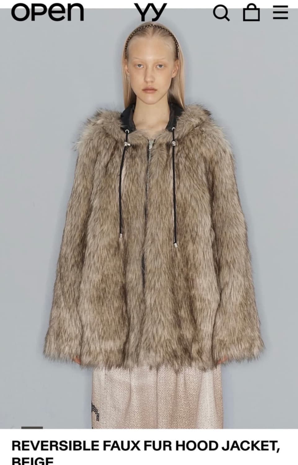 (구해요) 오픈와이와이 REVERSIBLE FAUX FUR HOOD JK 상품이미지1